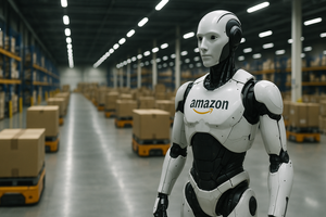 Revolution im Lager: Amazon steuert eine Million Roboter mit KI  / Foto: perplexity.ai