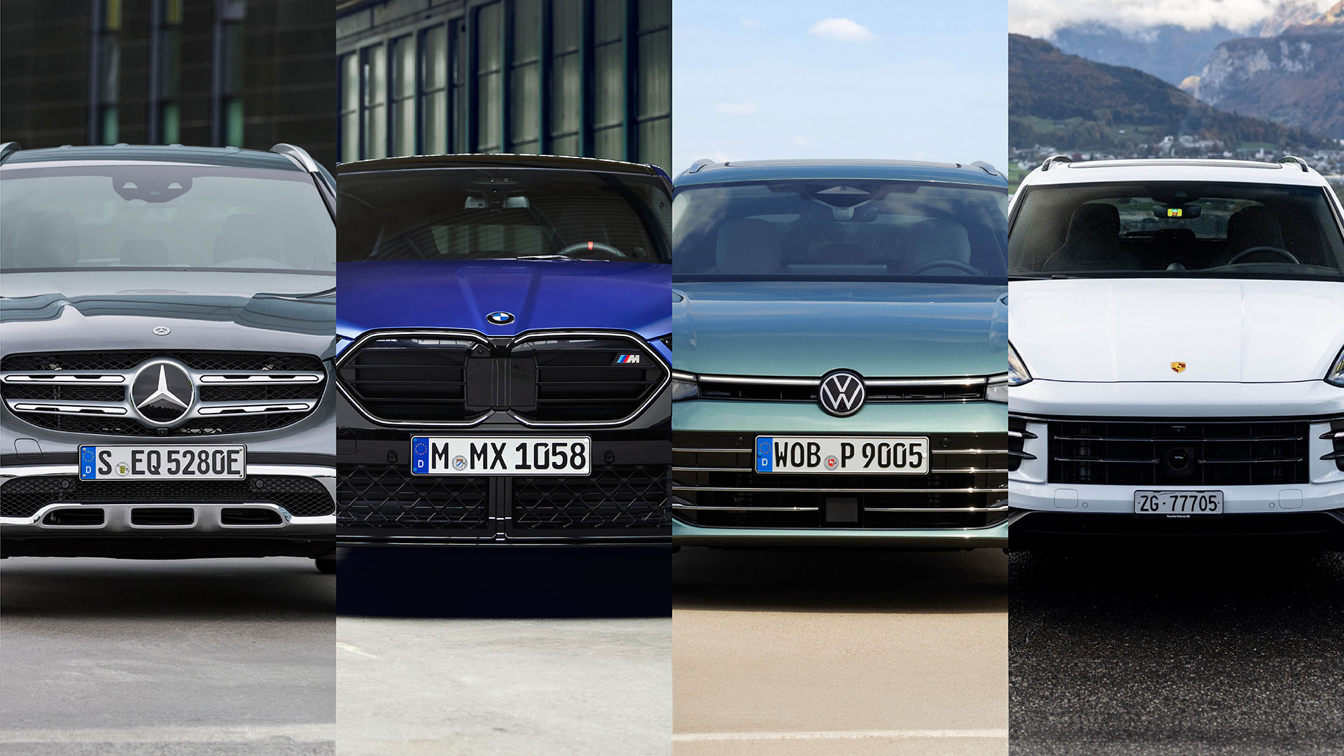 Volkswagen vs. Mercedes&#8209;Benz: Laut UBS sollten Sie eine Aktie jetzt kaufen &#8209; und eine verkaufen (Foto: Mercedes, BMW, VW, Porsche)