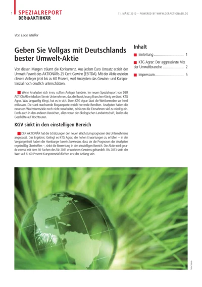 Geben Sie Vollgas mit Deutschlands bester Umwelt-Aktie