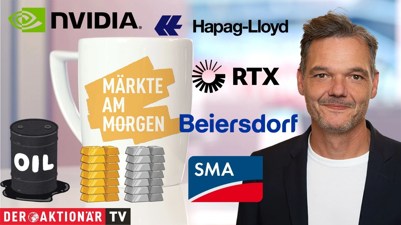Märkte am Morgen: DAX weitet Verluste aus; Gold, Nvidia, RTX, Hapaq‑Lloyd, Moeller Maersk, Beiersdorf, SMA Solar, BASF im Fokus