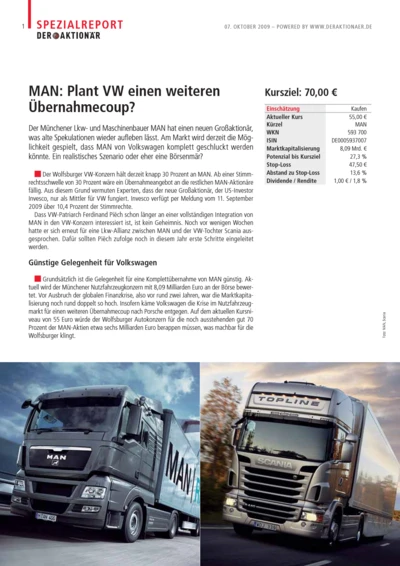 MAN: Plant VW einen weiteren Übernahmecoup?