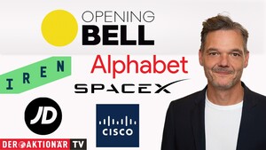 Opening Bell: Wall Street startet fester; Cisco Systems, Iren, Alphabet, JD.com, SpaceX im Fokus 