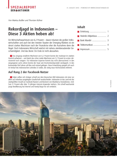 Rekordjagd in Indonesien - Diese Aktien heben ab!