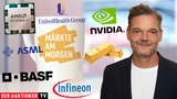 DAX: Märkte am Morgen: Rekord im Dow, Flaute bei Tech; Trump‑Wette, Gold, Nvidia, AMD, UnitedHealth, ASML, Rheinmetall, BASF, Infineon im Fokus