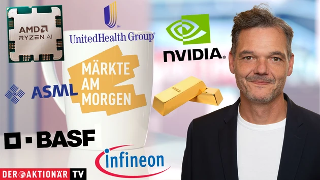 Märkte am Morgen: Rekord im Dow, Flaute bei Tech; Trump‑Wette, Gold, Nvidia, AMD, UnitedHealth, ASML, Rheinmetall, BASF, Infineon im Fokus