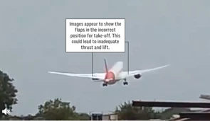 Ein Bild der startenden Unglücksmaschine von Air India