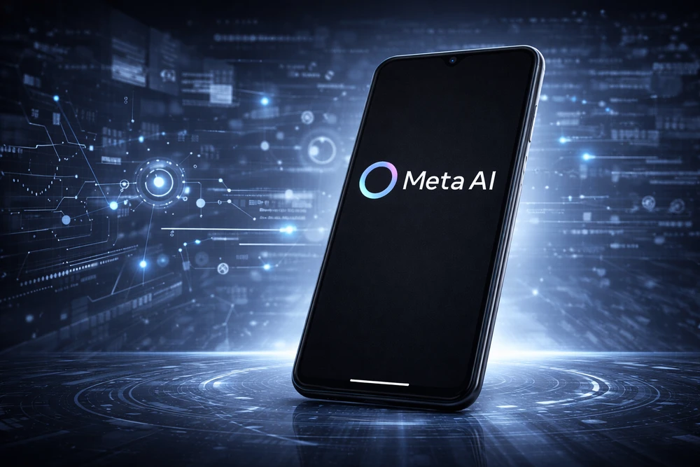 Meta AI Logo auf einem Smartphone