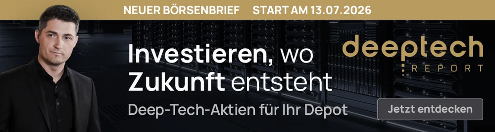 Werbeartikelbanner deeptech REPORT 07-2026