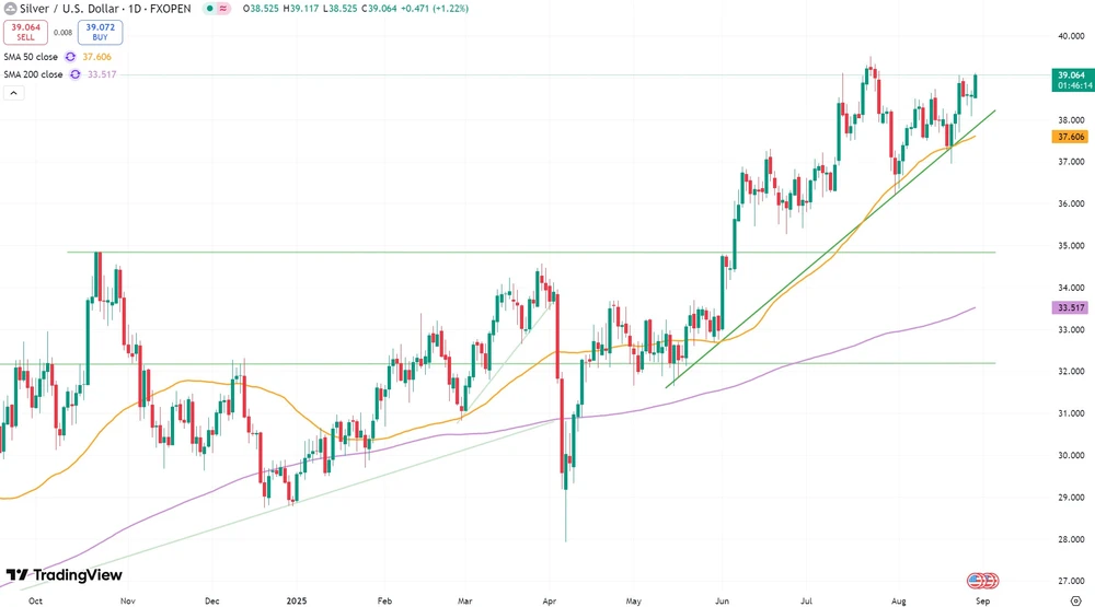 Silberpreis in US-Dollar seit Oktober 2024 
