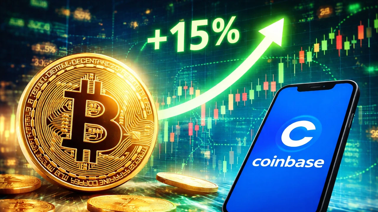 Bitcoin‑Comeback + Trump‑Hilfe: Coinbase schießt 15 Prozent hoch