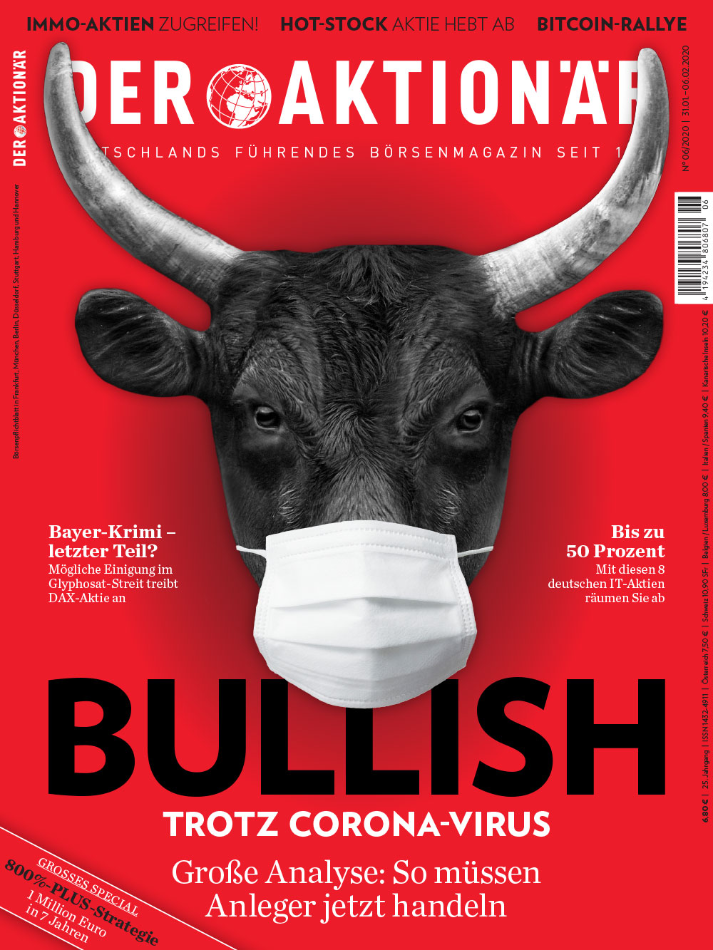 DER AKTIONÄR Februar 2020: Bullish – Trotz Corona-Virus