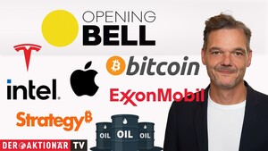 Opening Bell: Wall Street startet behauptet; Bitcoin, Öl, ExxonMobil, Strategy, Apple, Marvell Technology, Intel, Tesla im Fokus 