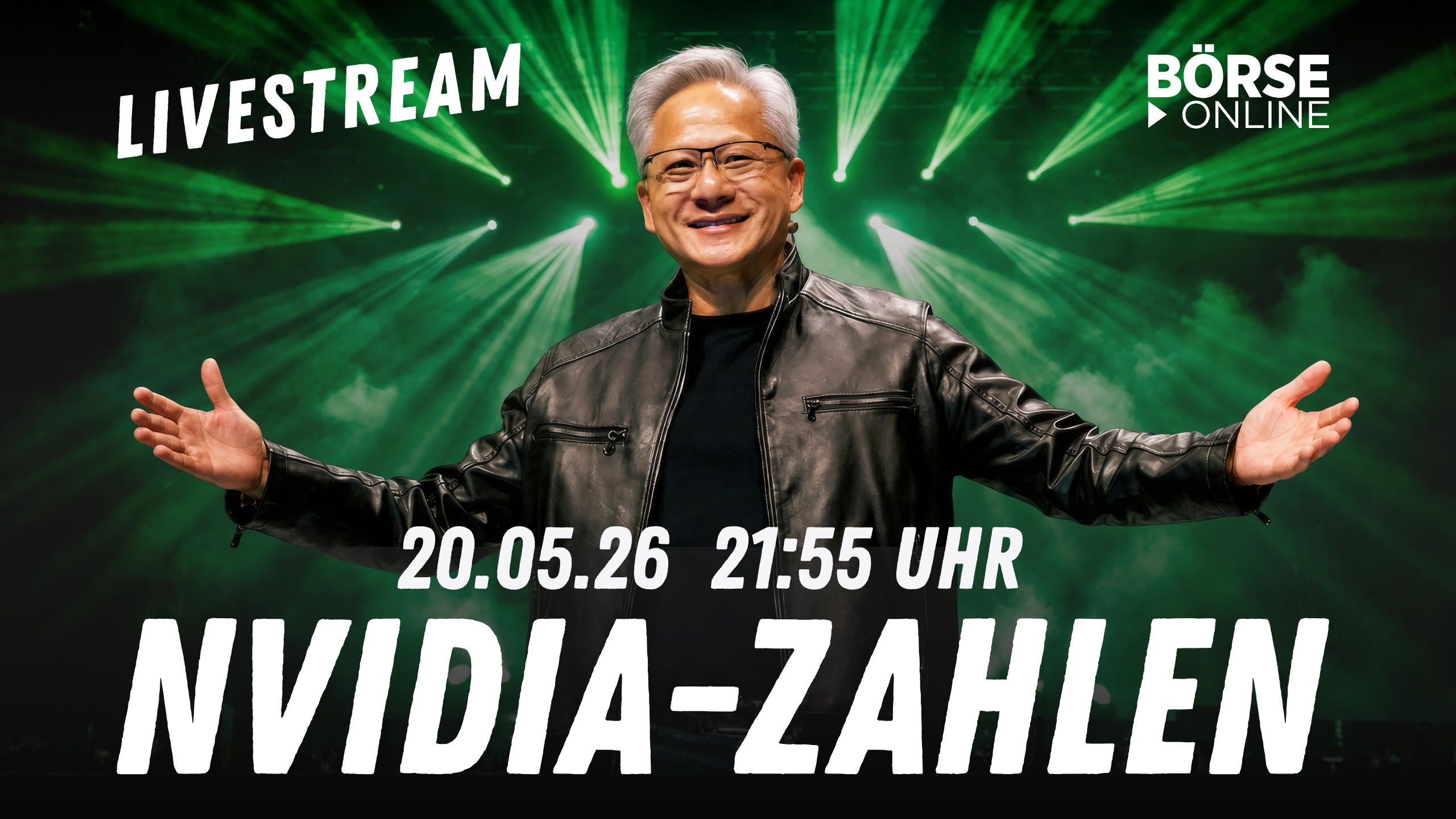 Jetzt vormerken: BÖRSE ONLINE kommentiert live am 20. Mai die Nvidia‑Zahlen (Foto: Composing BÖRSE ONLINE)