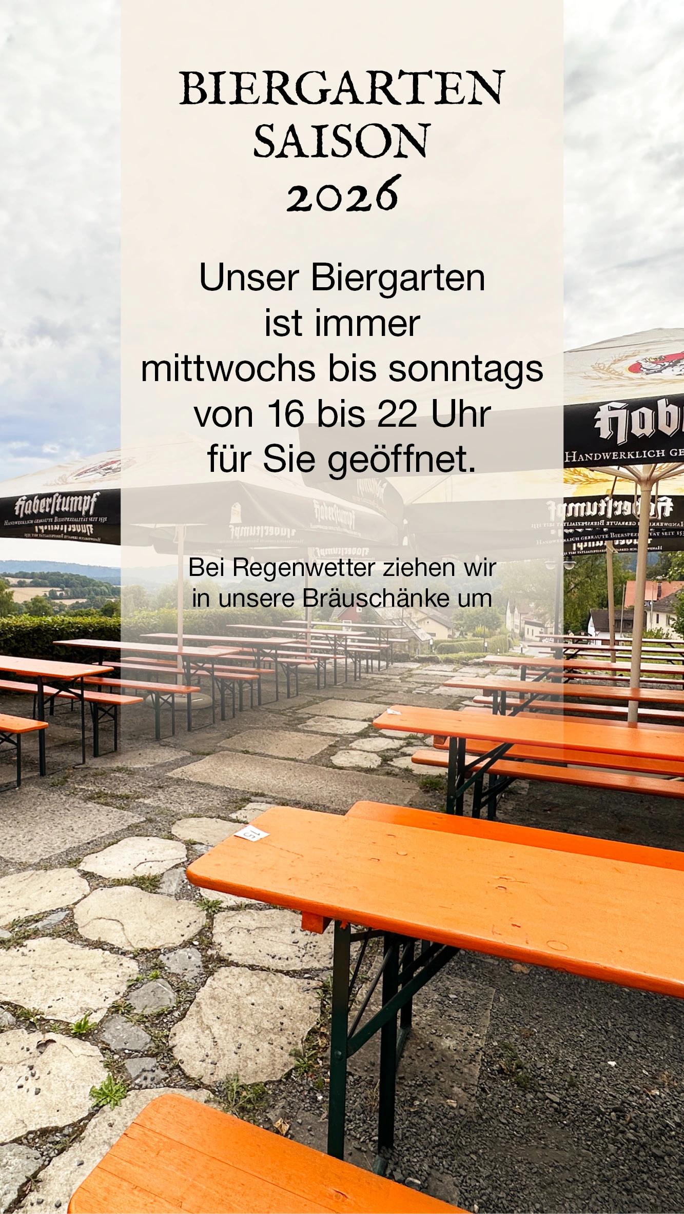 BIERGARTEN GEÖFFNET IN TREBGAST