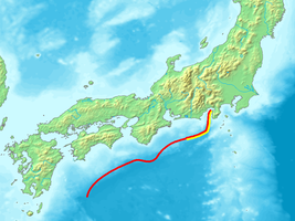 Karte vom Südosten Japans mit Nankai-Graben