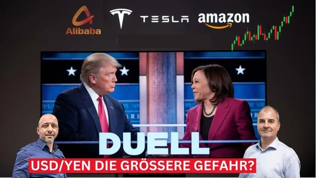 Trump vs. Harris: Yen‑Krise, Tech boomt! Amazon, Tesla, Alibaba in der Analyse