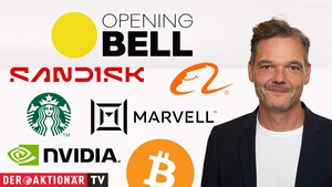 Opening Bell: Wall Street startet richtungslos; Gold, Bitcoin, Walmart, Sandisk, Nvidia, Marvell Technology, Starbucks, Xpeng, Alibaba im Fokus 