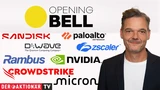DJ Industrial Average: Opening Bell: Rekord‑Rally setzt sich fort; ZScaler, Palo Alto Networks, Micron Technology, Sandisk, Rambus im Fokus