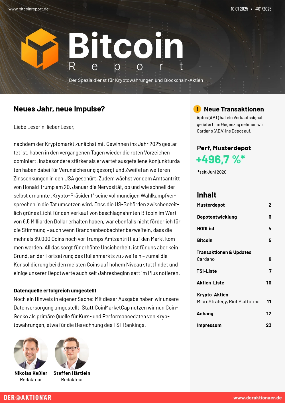 Cover der Leseprobe des Bitcoin Report