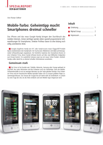 Neue Smartphone-Aktie