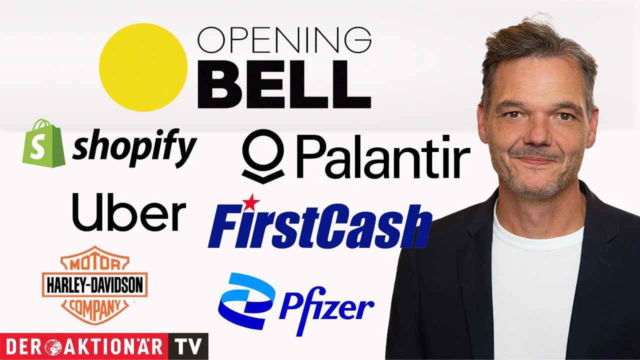 Opening Bell: Wall Street verliert weiter an Boden; Palantir, FirstCash Holdings, Shopify, Uber, Pfizer, Harley Davidson, AMD im Fokus