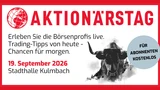 : AKTIONÄRSTAG 2026: Jetzt Börsenprofis live erleben!