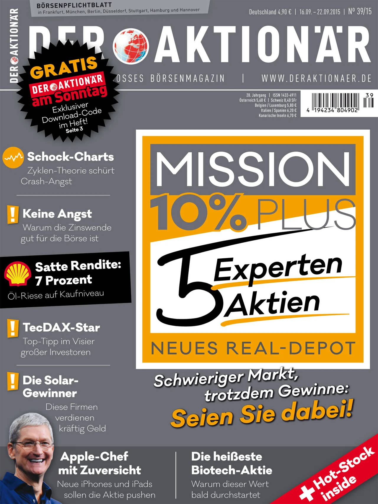 Das gab es noch nie: Mission 10% plus - 5 Experten, 5 Aktien und ein Ziel: Bis zum Ende des Jahres zehn Prozent Rendite erzielen - seien Sie dabei!