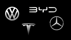 Studie: Mercedes‑Benz und BMW stark, VW rutscht ab – Tesla und BYD haben die Nase vorn  / Foto: VW, Mercedes-Benz, Tesla, BYD