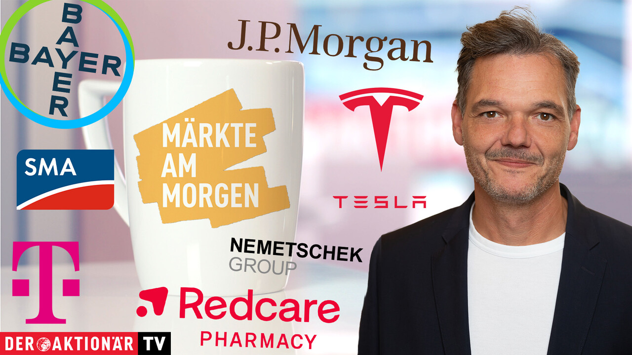 Märkte am Morgen: DAX in Schlagdistanz zum Allzeithoch; JPMorgan, Goldman Sachs, Tesla, Bayer, Deutsche Telekom, Redcare Pharmacy, SMA Solar, Nemetschek im Fokus