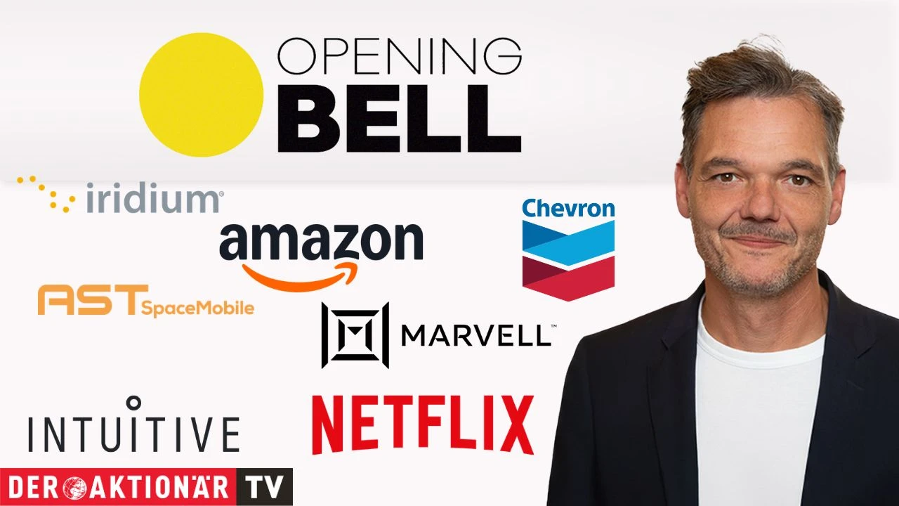 Opening Bell: Wall Street mit leichten Verlusten; Netflix, Amazon, Intuitive Surgical, Chevron, AST SpaceMobile, Iridium, Marvell Technology im Fokus