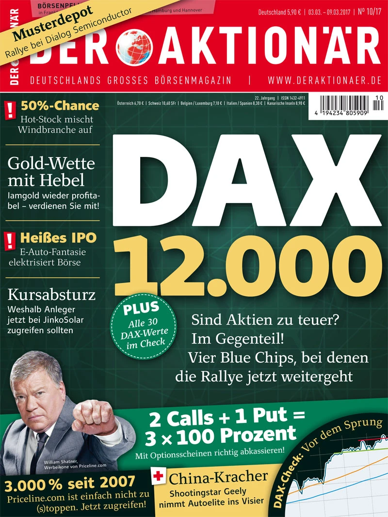 NEUE AUSGABE: DAX 12.000: Sind Aktien zu teuer? Im Gegenteil! 4 Blue Chips, bei denen die Rallye jetzt weiter geht +++ Heißes IPO: E-Auto-Fantasie elektrisiert die Börse +++ Kursabsturz: Weshalb Anleger jetzt bei Jinko Solar zugreifen sollten