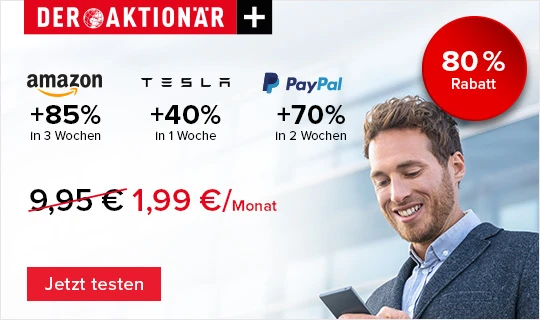Jetzt DER AKTIONÄR+ für 1,99€/Monat testen
