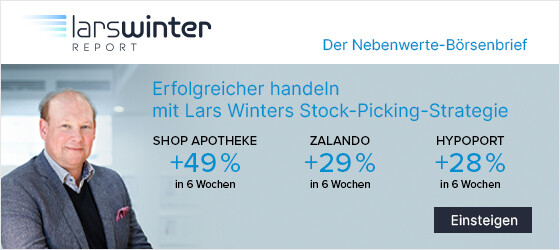 Der neue Nebenwerte-Börsendienst mit Lars Winter: Setzen Sie auf die besten Small und Mid Caps und verfolgen Sie die Entwicklungen im 20.000-Euro-Echtgeld-Depot.