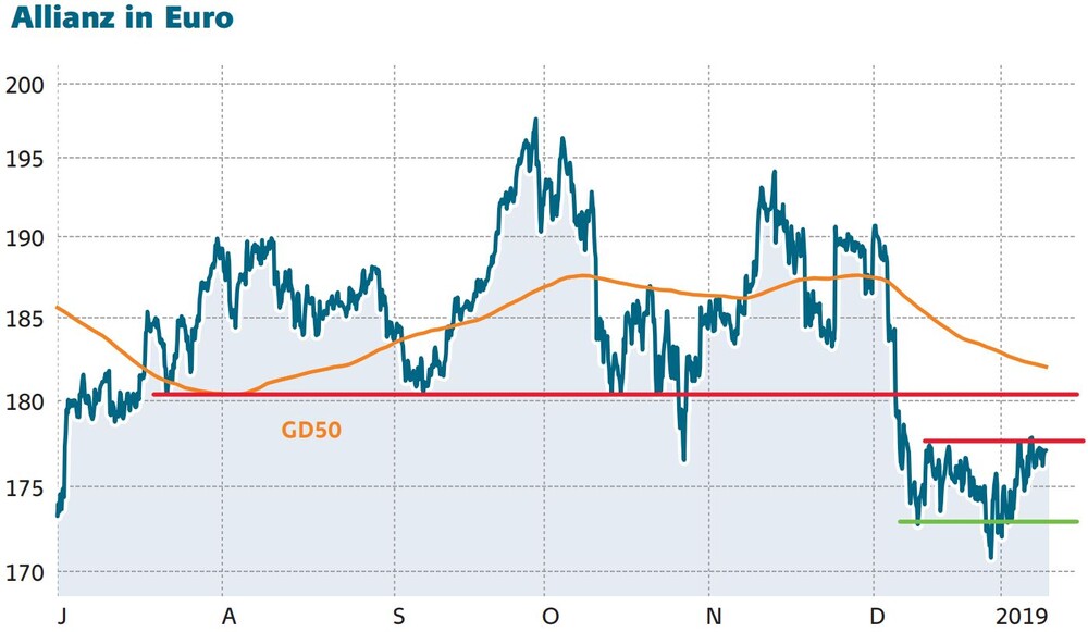 Entwicklung der Allianz in Euro