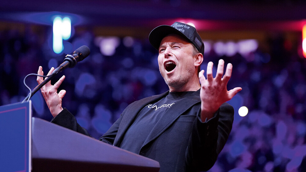 Elon Musk bei einer Kundgebung von Donald Trump im Madison Square Garden in New York