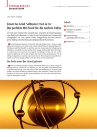 Boom bei Gold, Selt. Erden & Co
