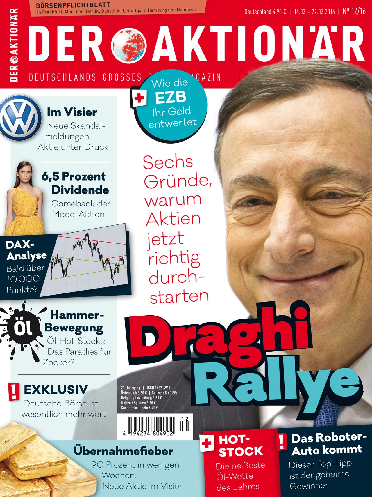 Draghi-Rallye: Sechs Gründe, warum Aktien jetzt richtig durchstarten +++ 6,5 Prozent Dividende: Comeback der Mode-Aktien +++ Hot-Stock: Die heisseste Öl-Wette des Jahres