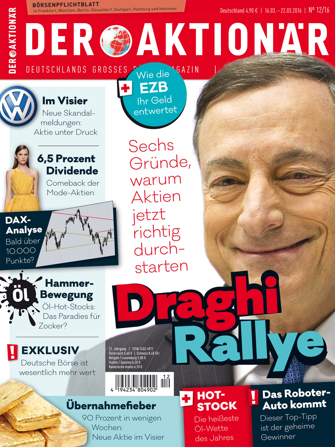 Draghi-Rallye: Sechs Gründe, warum Aktien jetzt richtig durchstarten +++ 6,5 Prozent Dividende: Comeback der Mode-Aktien +++ Hot-Stock: Die heisseste Öl-Wette des Jahres