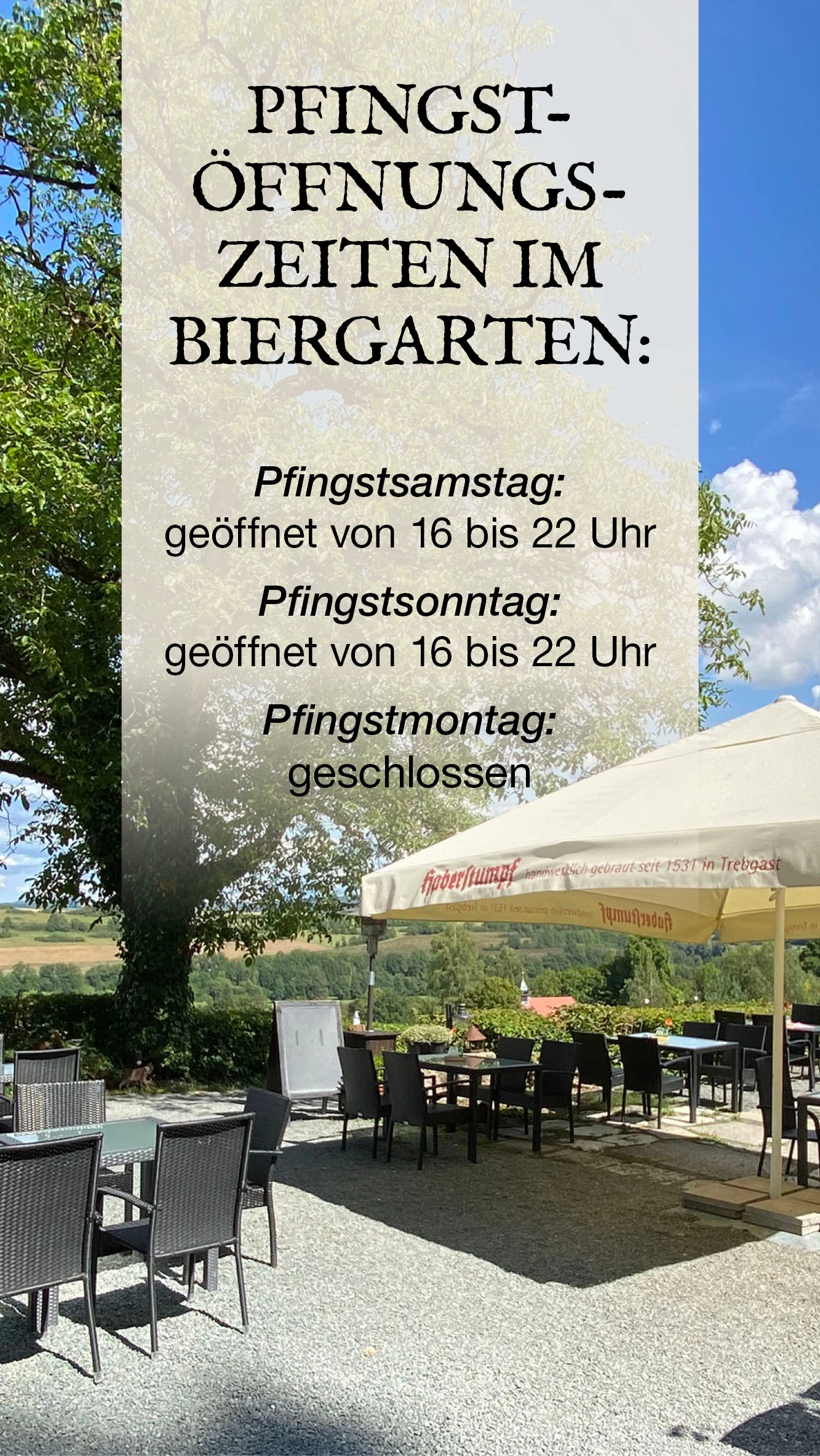 PFINGSTEN IM BIERGARTEN IN TREBGAST