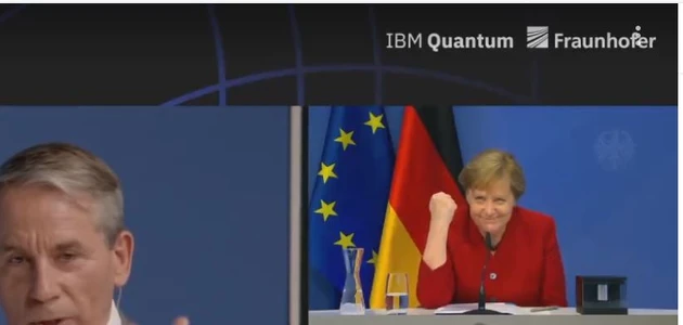Köstlich: Angela Merkel mit Becker‑Faust für IBM, Daimler, BMW gegen Google