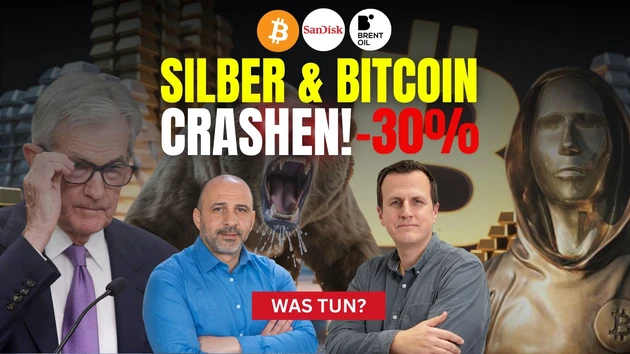 Mega Abverkauf! Gold, Silber, SanDisk, Brent‑Öl, Bitcoin in der Analyse