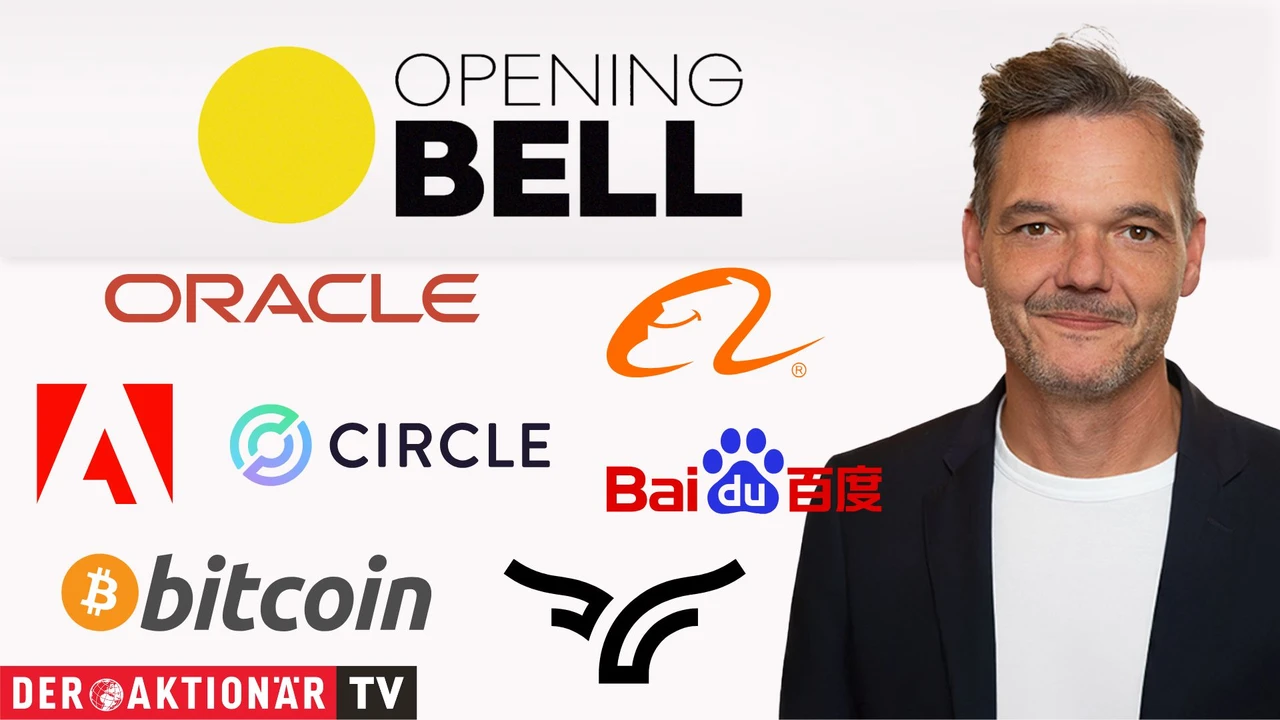 Opening Bell: Wall Street startet uneinheitlich; Krypto-IPO Gemini, Circle, Bullish, Oracle, Adobe, Tesla, Baidu, Alibaba im Fokus