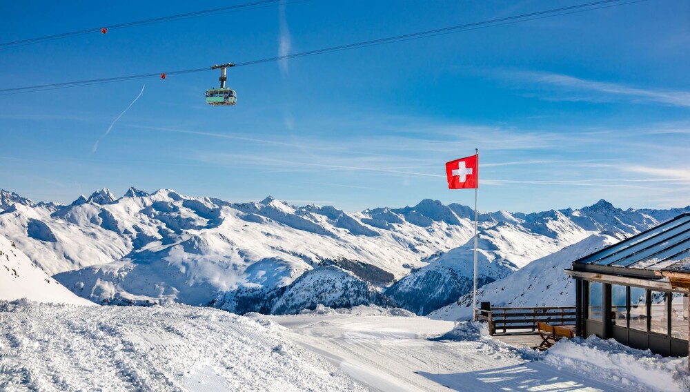 Ski-Hütte nahe Davos, Schweiz