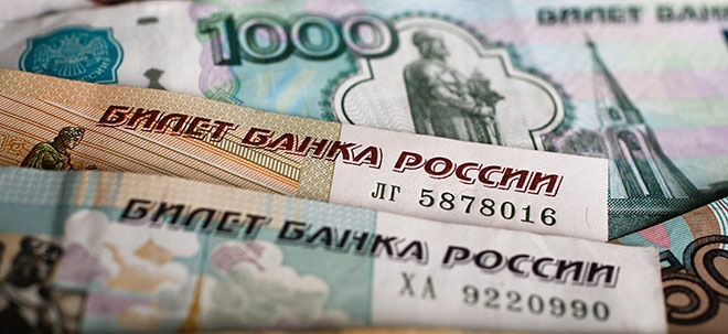 Russischer Rubel: Nix mit Nullzins &#8209; das sollte die Währung stützen (Foto: Börsenmedien AG)