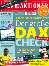 DAX: Neue Ausgabe: Kaufen oder verkaufen? Der große DAX‑Check! Alle 30 Aktien neu bewertet +++ Bitcoin‑Irrsinn: 300% in 6 Monaten +++ Durchstarten: Wer profitiert von Air‑Berlin‑Insolvenz? +++ Auch im Heft: Amazon, Alibaba, Netflix, Tesla