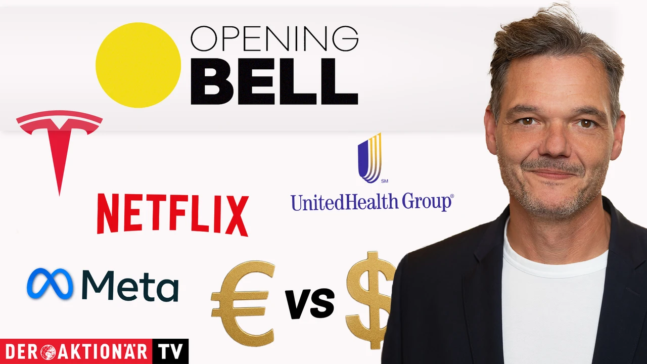 Opening Bell: Wall Street nach Sell-off kräftig im Plus; Dow Jones, Gold, Euro/Dollar, Meta, Tesla, Netflix, UnitedHealth, Boeing im Fokus