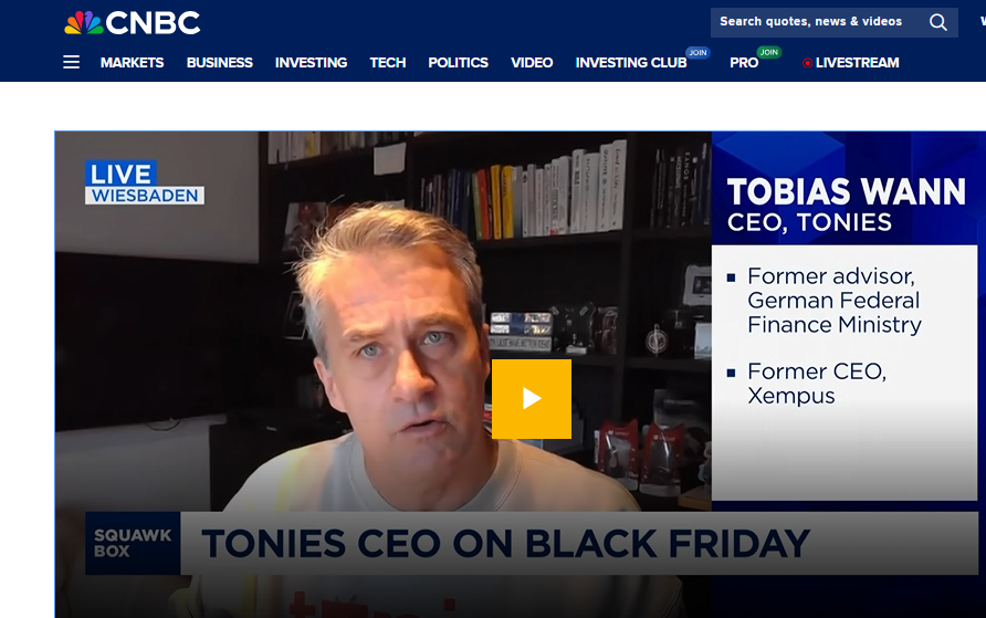 Tonies CEO auf CNBC