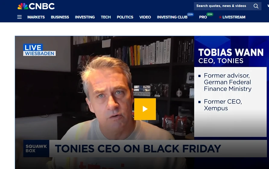 Tonies CEO auf CNBC