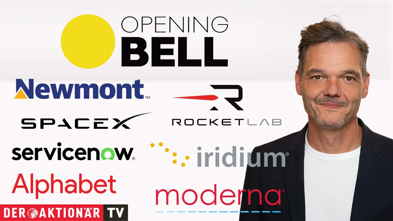 Opening Bell: Wall Street beginnt neue Woche mit Plus; Gold, Newmont, Alphabet, Rocket Lab, Iridium, SpaceX, Moderna, Service Now im Fokus
