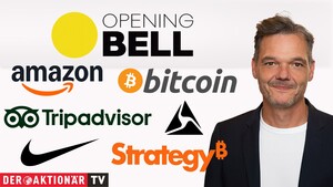 Opening Bell: Steigende Ölpreise belasten Wall Street; Gold, Bitcoin, Strategy, Amazon, Nike, Axon Enterprise, Carnival, Tripadvisor im Fokus 